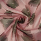 Pink floral with stripes print Organza Fabric VP-32014