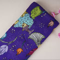 Purple Kalamkari Print Pure 70gm Chanderi Fabric VF-30895