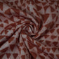 Rust Brown Geometrical Batik Print Modal Satin Fabric EEG-32474