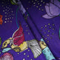 Royal Blue Kalamkari Print Pure 70gm Chanderi Fabric VF-30895