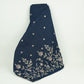Dark Blue Floral Thread Embroidery Denim Fabric GPF-32686