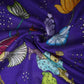 Royal Blue Kalamkari Print Pure 70gm Chanderi Fabric VF-30895