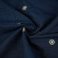 Dark Blue Floral Thread Embroidery Denim Fabric GPF-32686