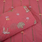 Peach Temple Embroidery Chanderi Fabric DC-30562