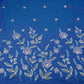 Blue Floral Thread Embroidery Denim Fabric GPF-32687