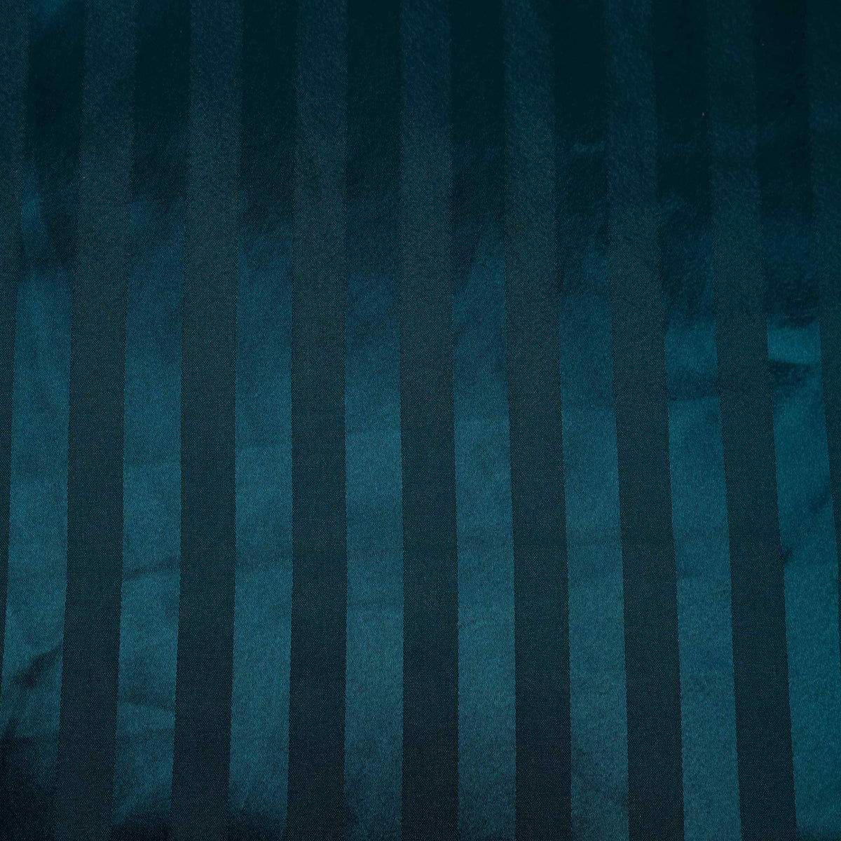 Teal Green Stripe Print Semi Satin Fabric