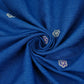 Blue Floral Thread Embroidery Denim Fabric GPF-32687