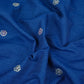 Blue Floral Thread Embroidery Denim Fabric GPF-32687