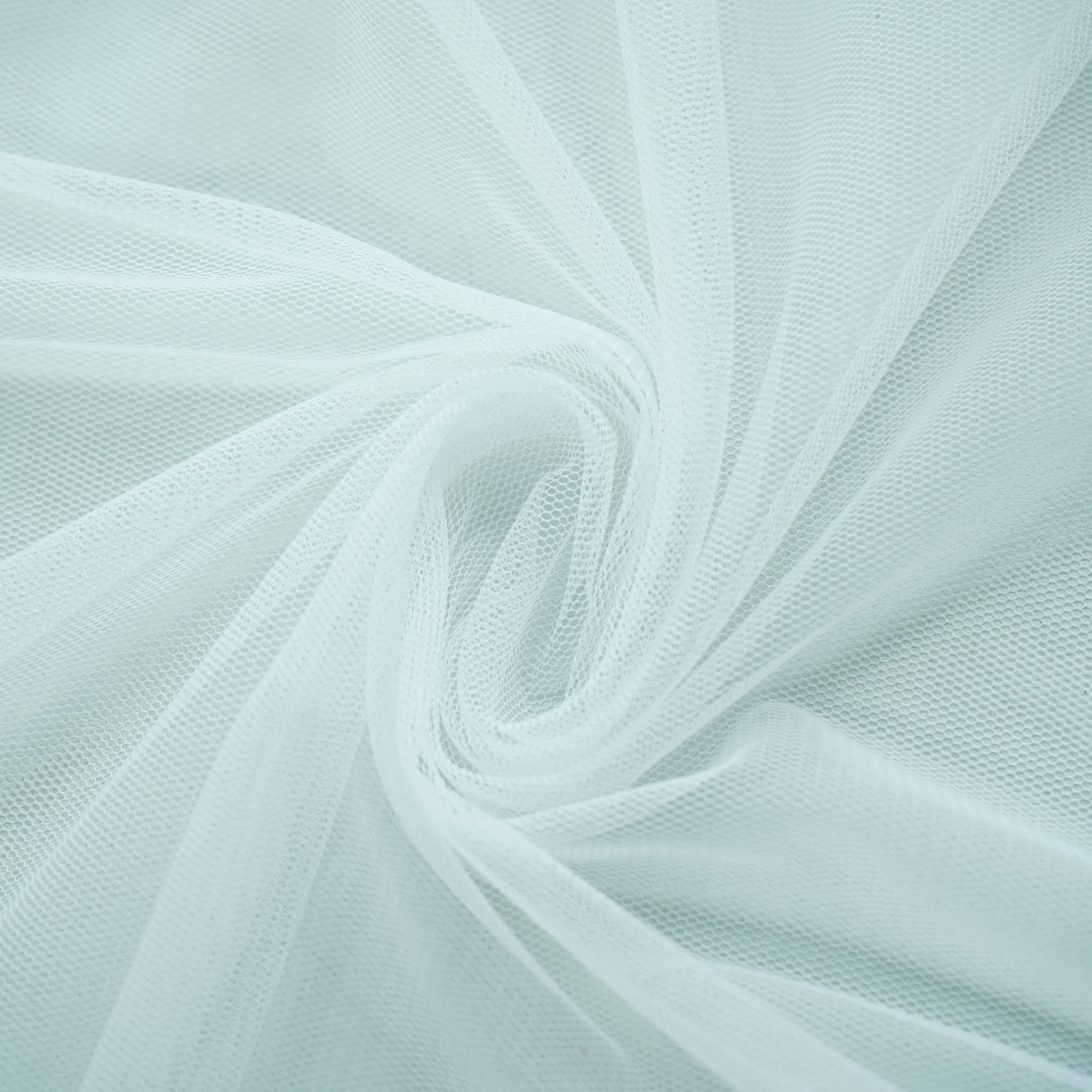 White soilid Dyeable Maharani Net fabric White Dyeable Maharani Net