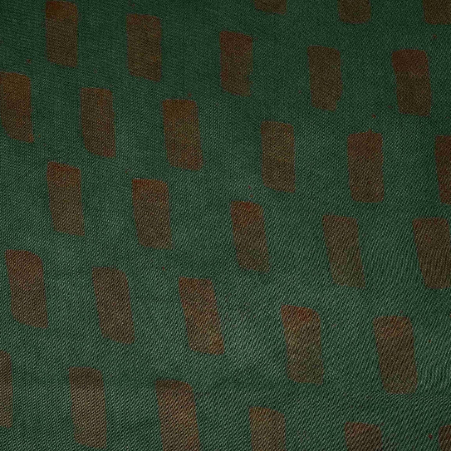 Dark Green Handblock Batik Print Modal Satin Fabric EEG-32465