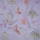 Lavender Temple Embroidery Chanderi Fabric DC-30564
