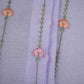 Lavender Stripes Floral Embroidery Chanderi Fabric DC-30565