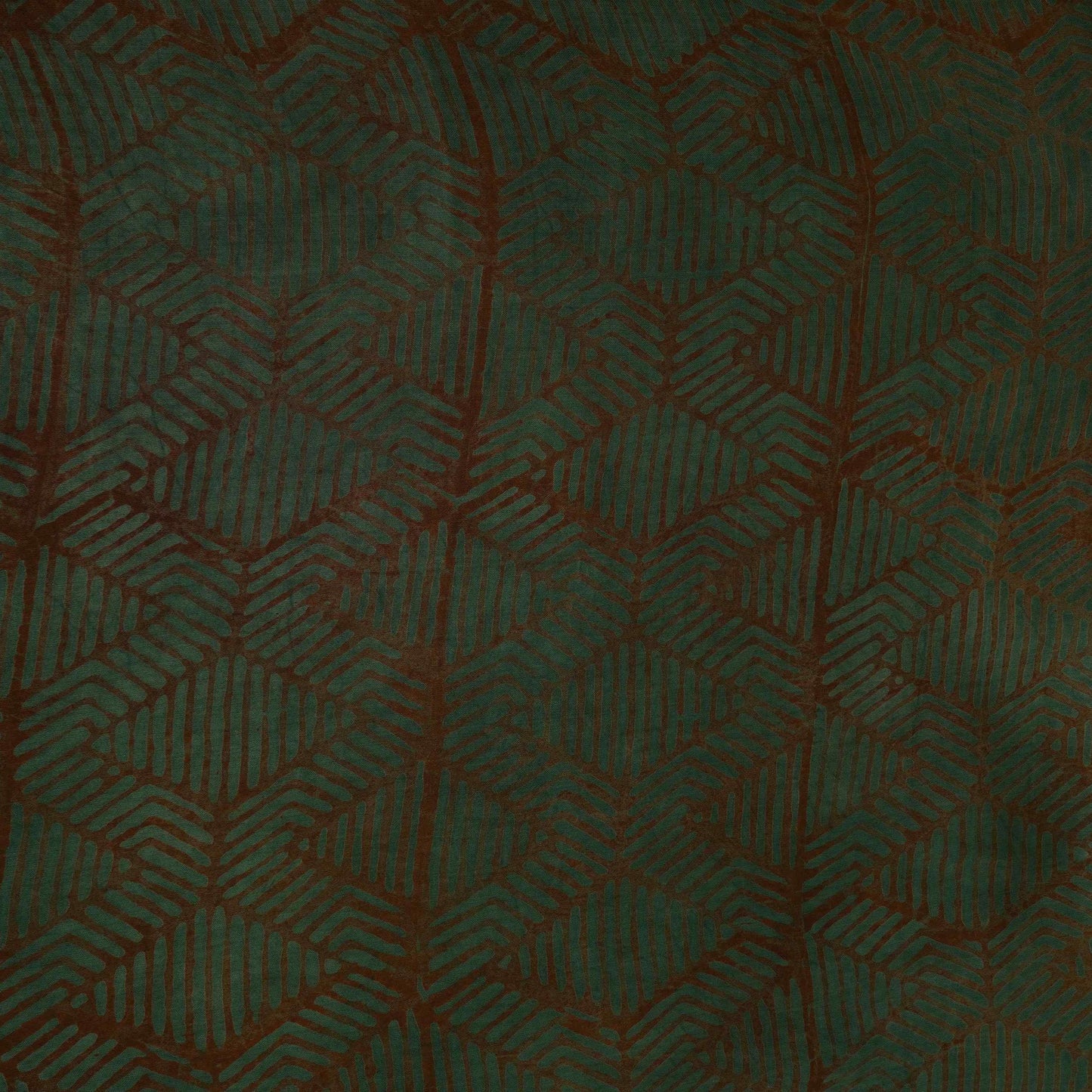 Dark Green Abstract Batik Print Modal Satin Fabric EEG-32486