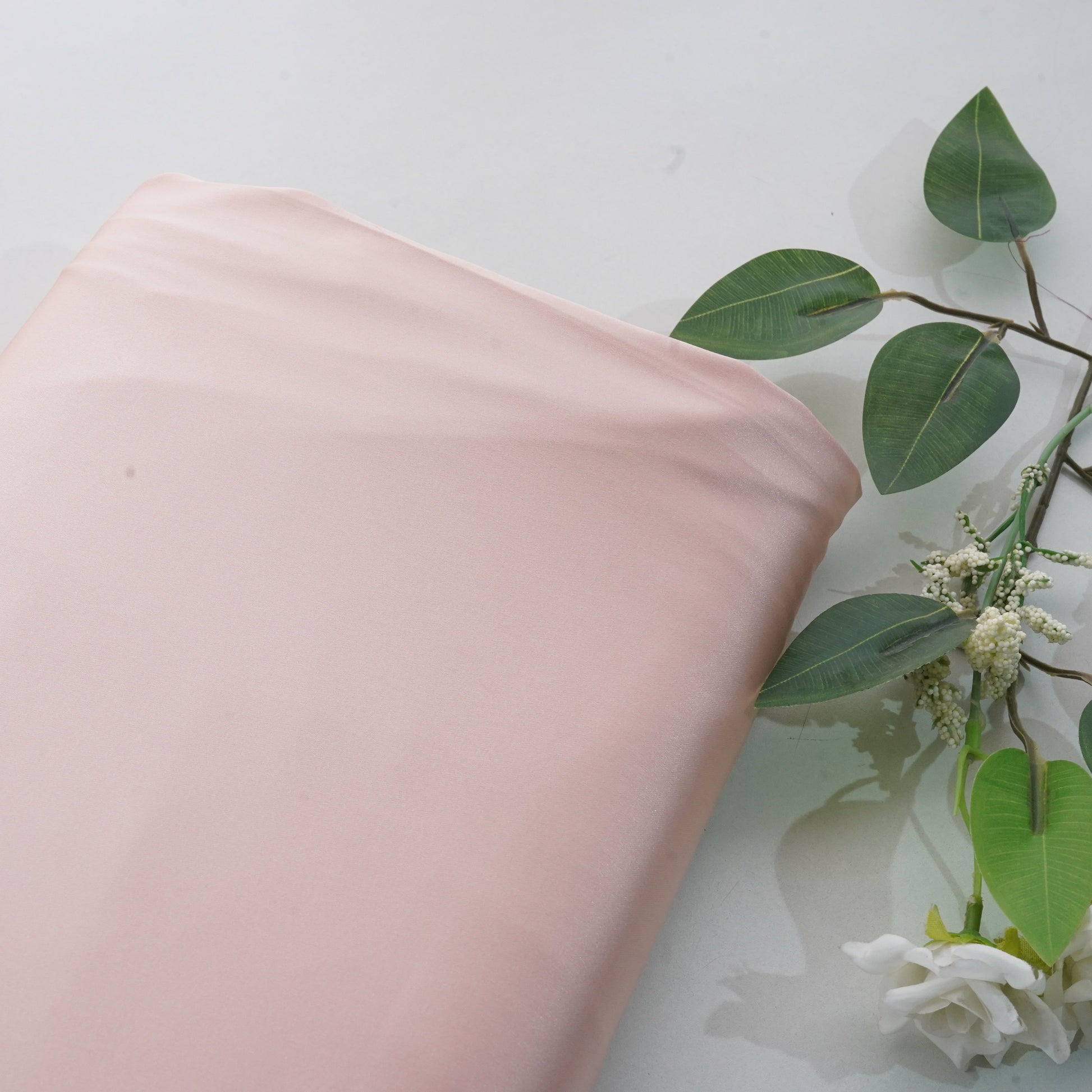 Blush Pink Solid Celina Satin Fabric 18779
