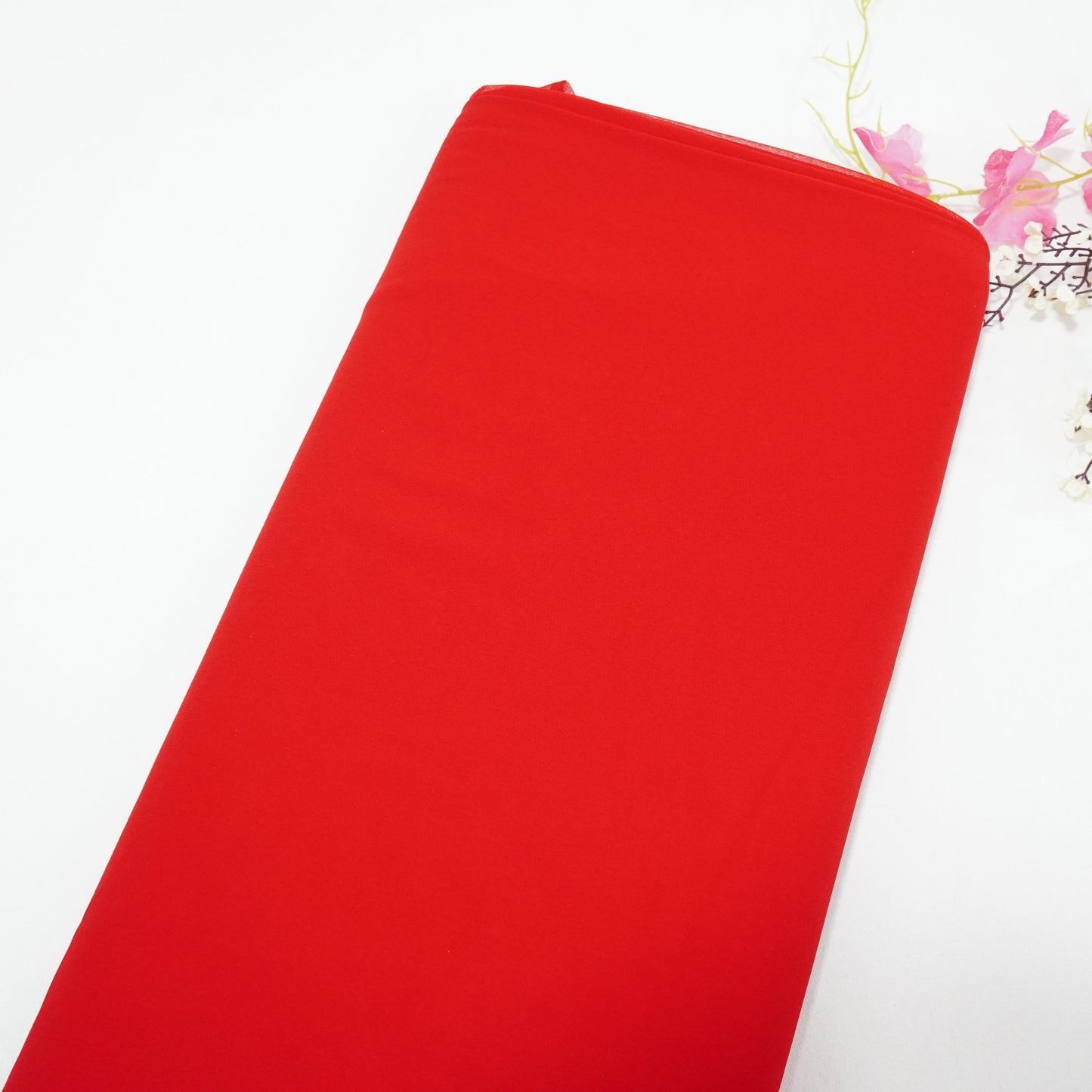 Red Solid Royal Georgette Fabric MKR-17