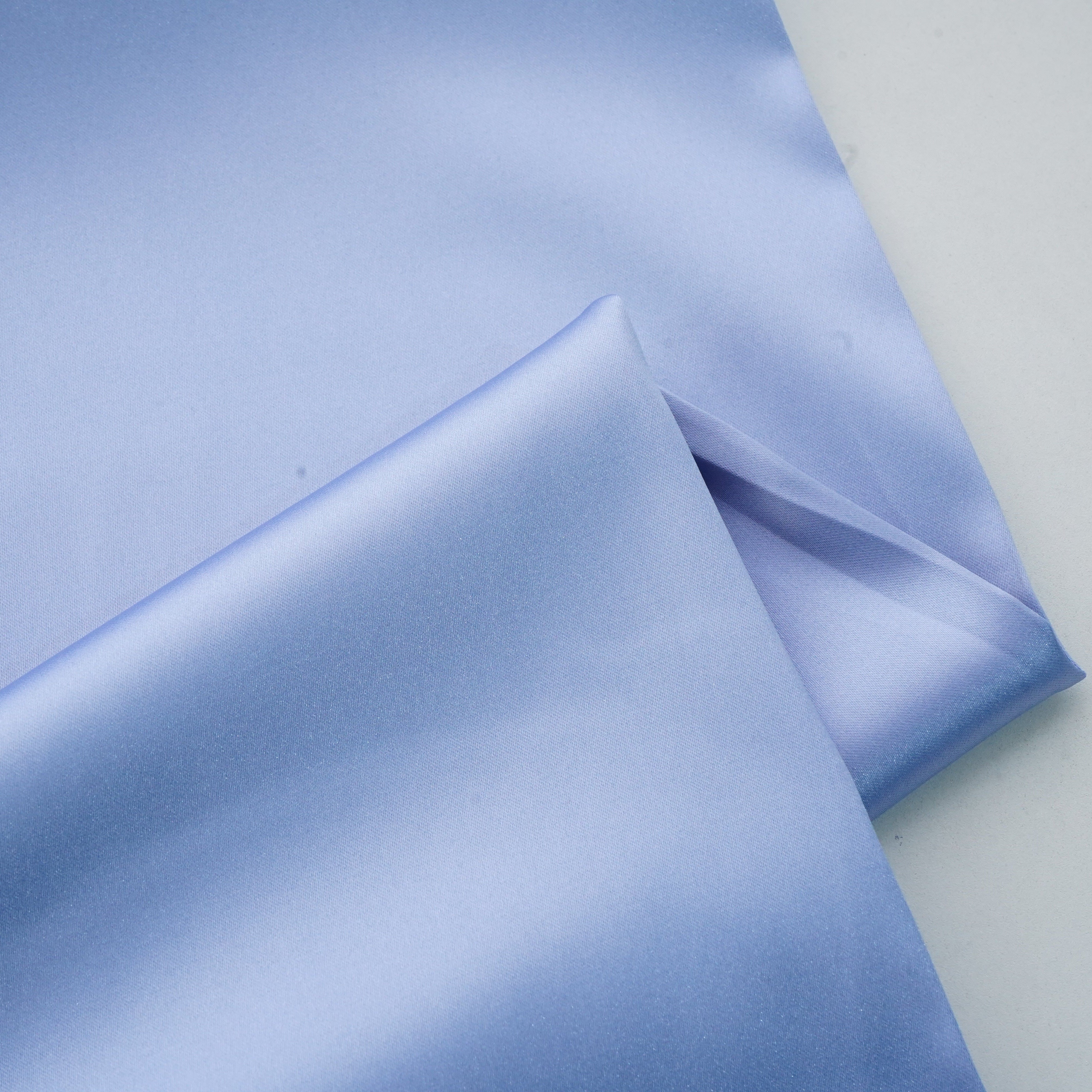 Blue Solid Celina Satin Fabric 14437 