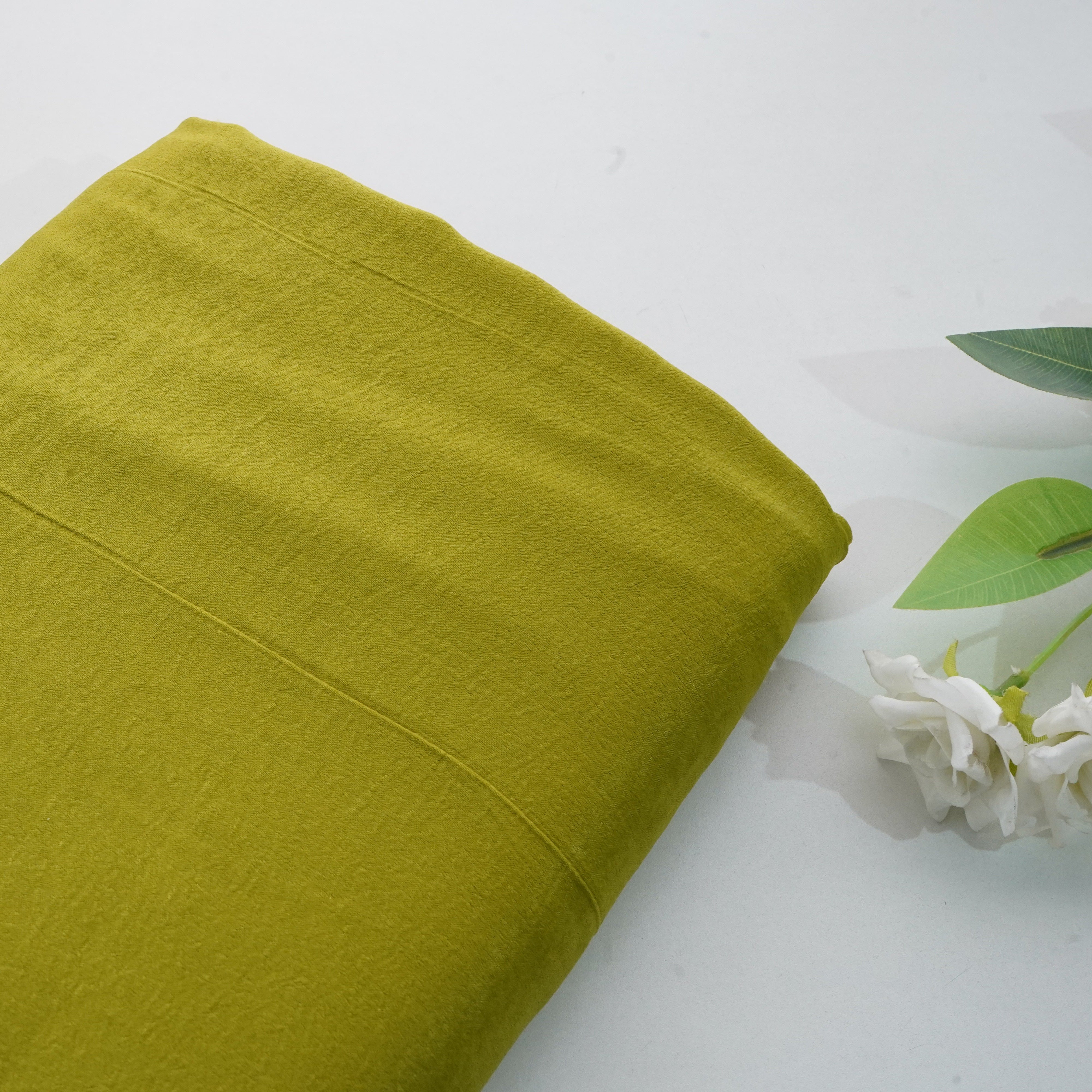 Green Solid Chanderi Velvet Fabric 18424
