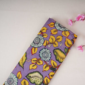 Dusty Lavender Kalamkari Print Pure 70gm Chanderi Fabric VF-30891 - TradeUNO