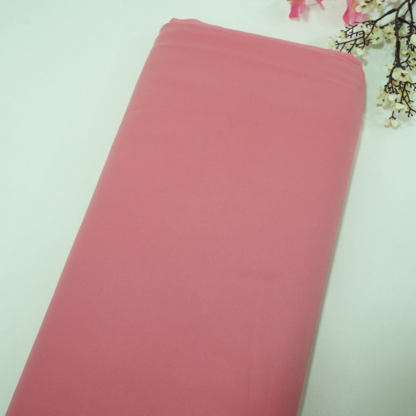 Dusty Pink Solid Royal Georgette Fabric MKR-15