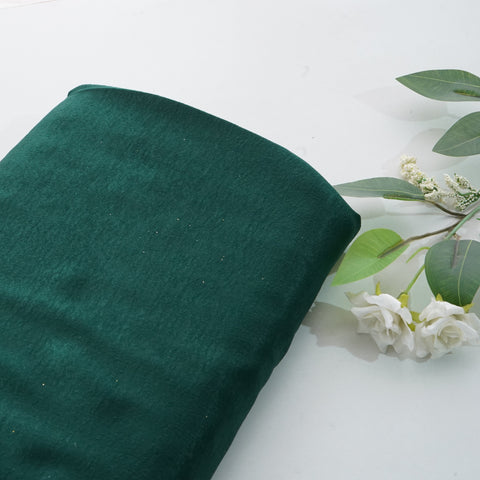 Dark Green Solid Chanderi Velvet Fabric 18416