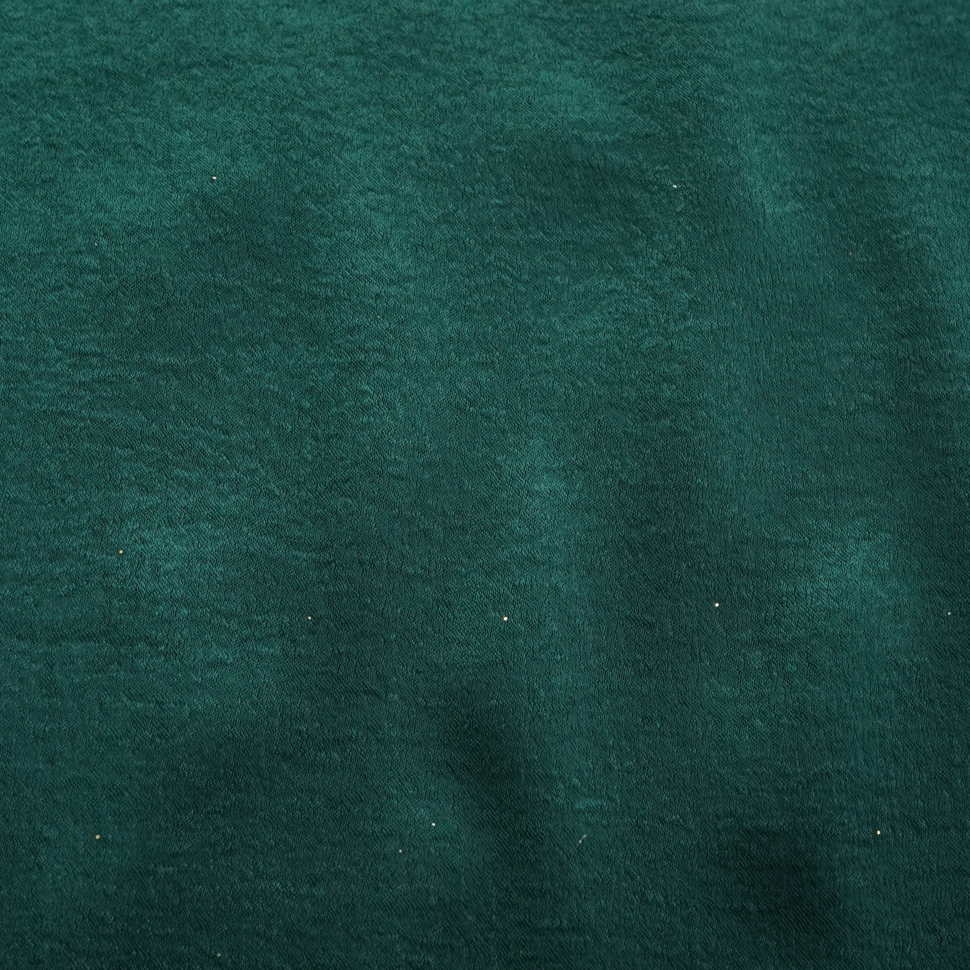 Dark Green Solid Chanderi Velvet Fabric 18416