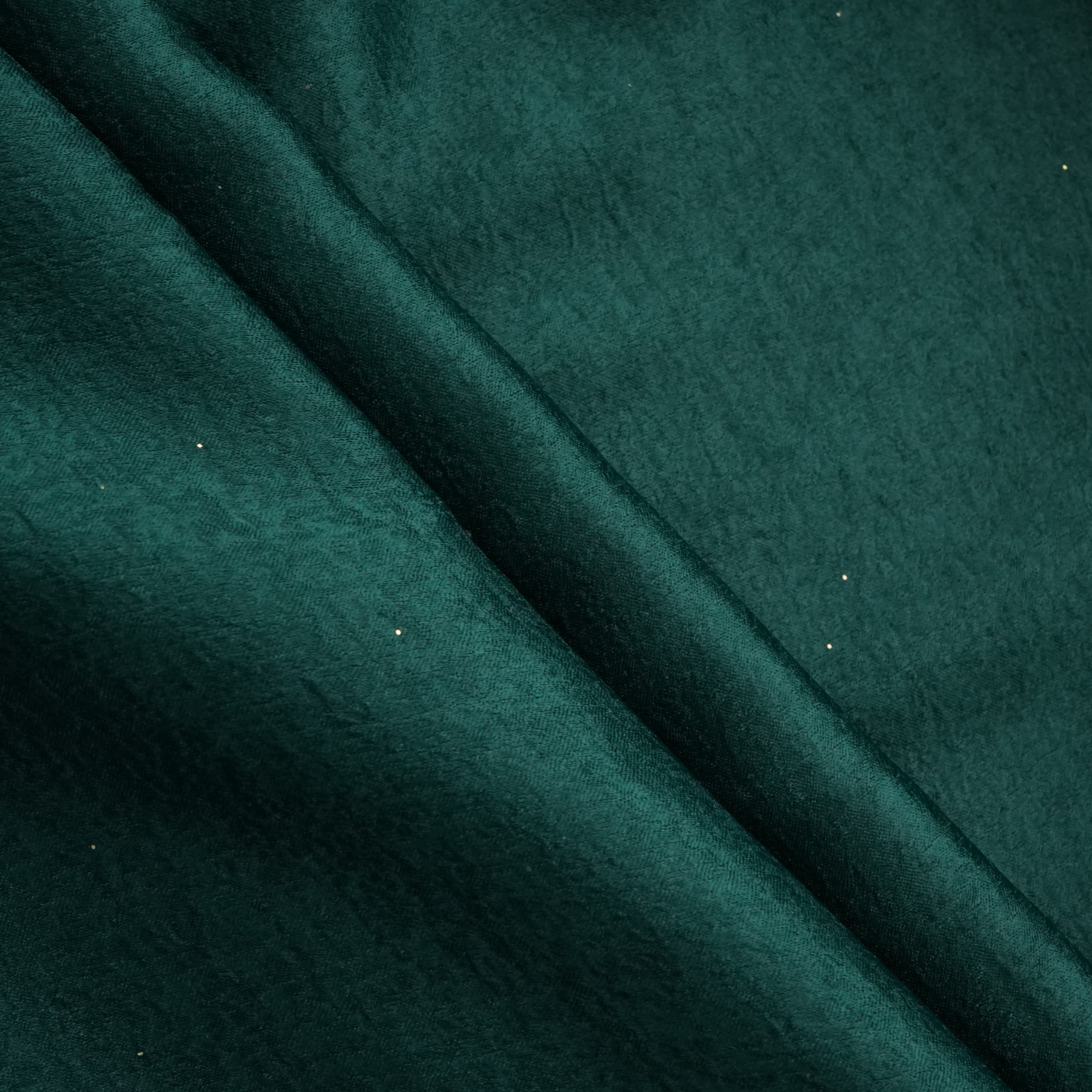 Dark Green Solid Chanderi Velvet Fabric 18416
