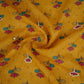 Yellow Floral hand embroidery Cutdana Mul Chanderi Fabric VF-30642