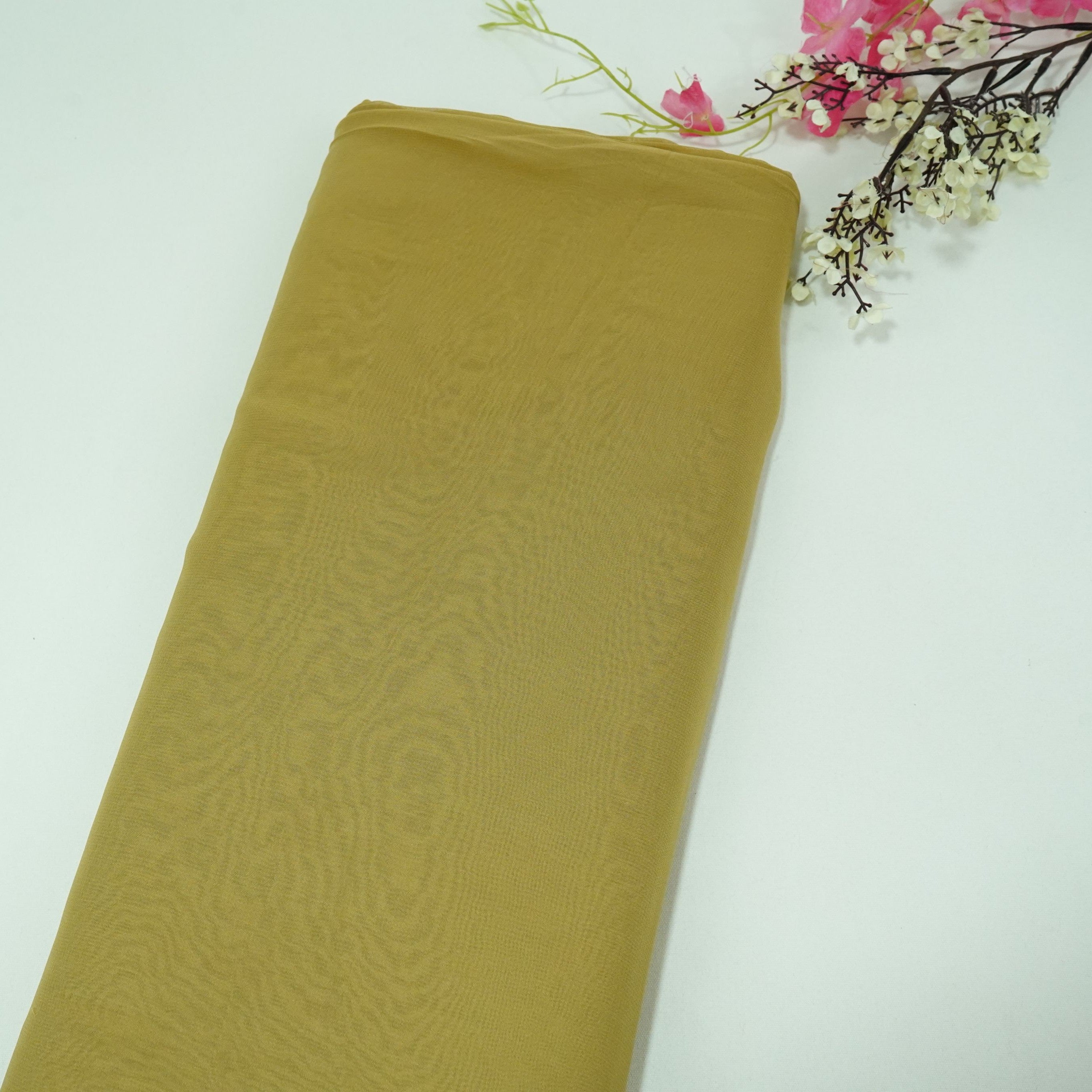 Antique Gold Solid Royal Georgette Fabric MKR-05