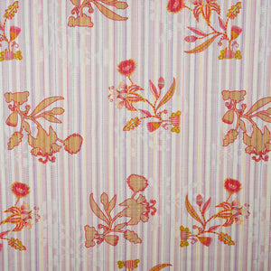 Blue Stripes Floral Kantha Cotton Fabric MT-29381