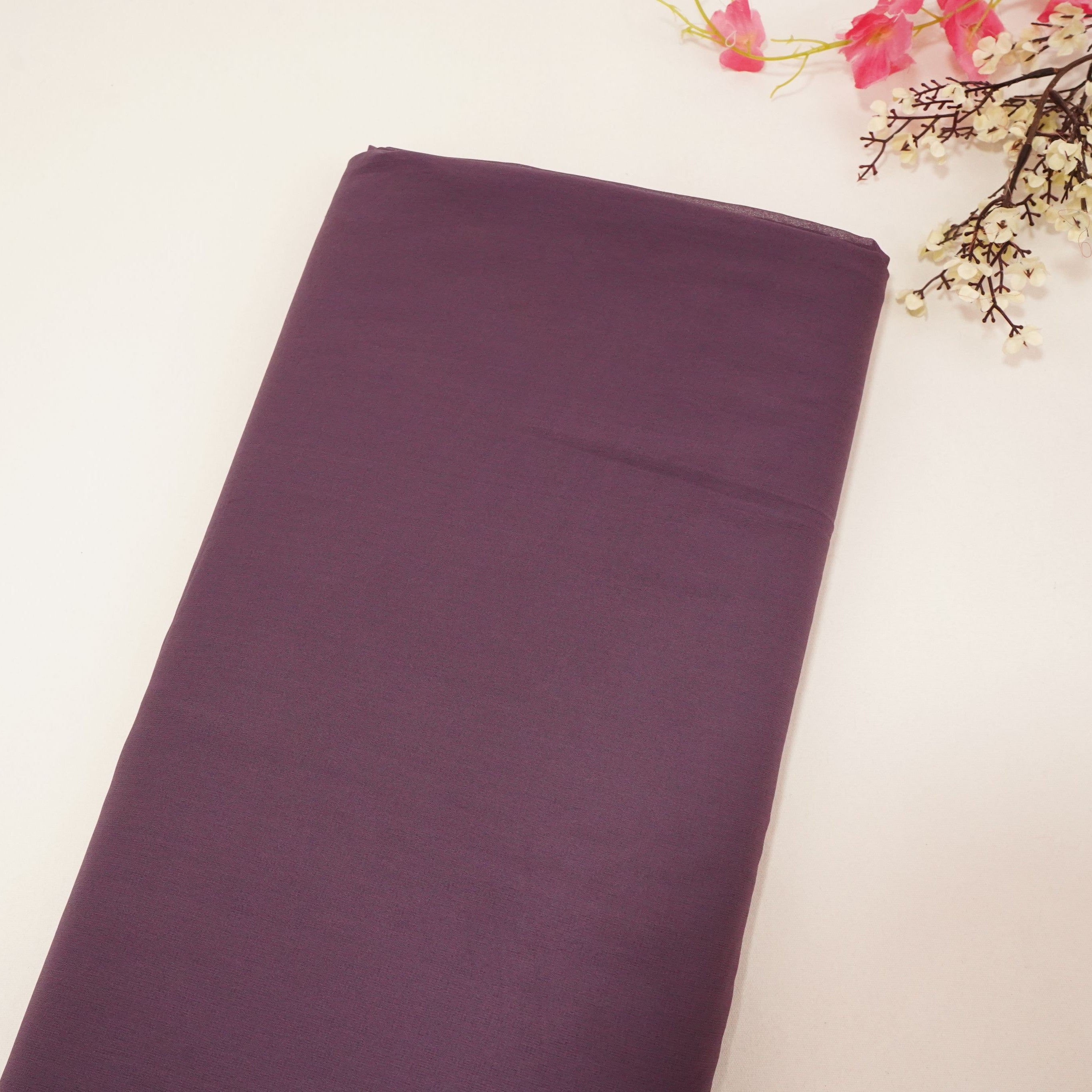 Purple Solid Royal Georgette Fabric MKR-10