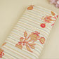 Beige Stripes Floral Print Kantha Cotton Fabric MT-29382