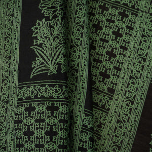 Black Mughal Print Pure 70gm Chanderi Fabric SN-30521 - TradeUNO