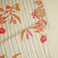 Beige Stripes Floral Print Kantha Cotton Fabric MT-29382