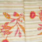 Beige Stripes Floral Print Kantha Cotton Fabric MT-29382