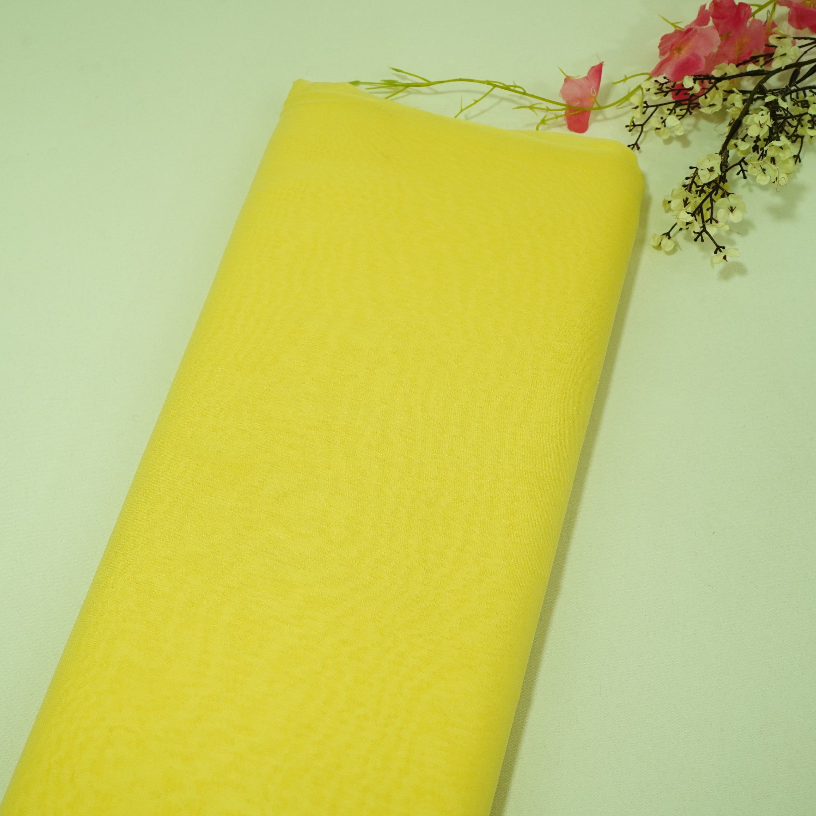 Butter Yellow Solid Royal Georgette Fabric MKR-22