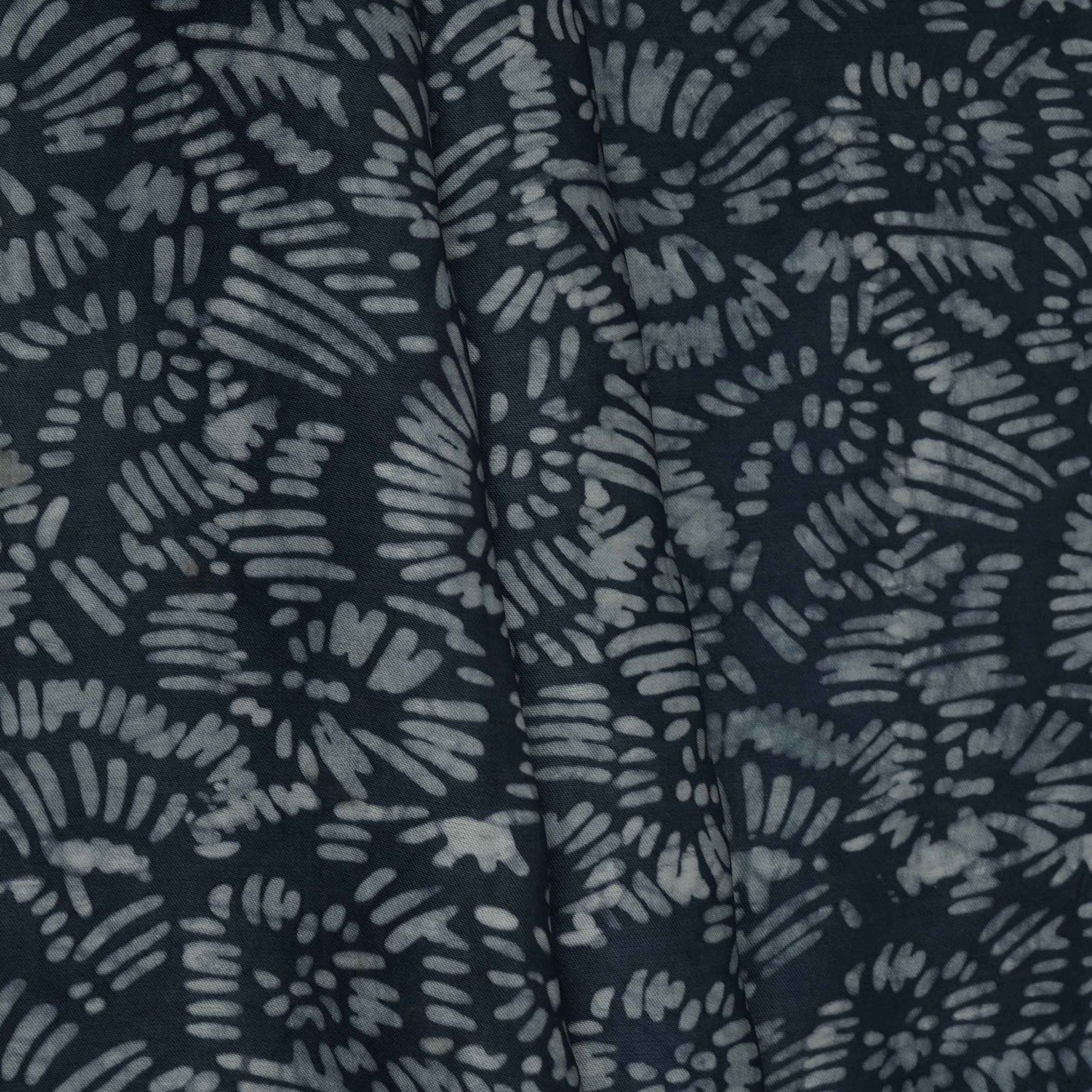 Indigo Blue Batik Print Modal Satin Fabric EEG-32463