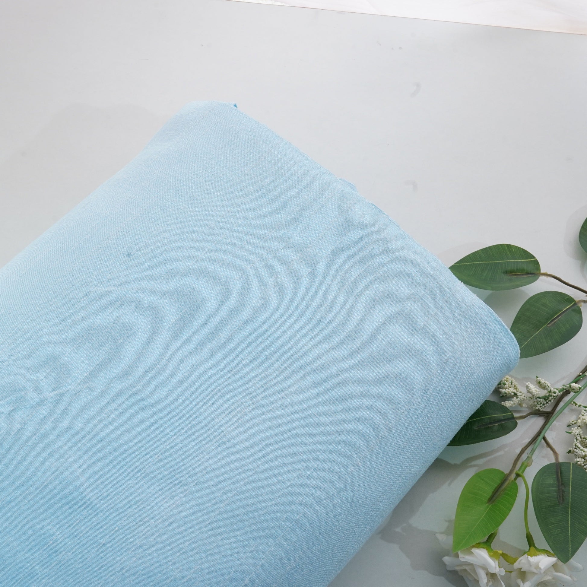 Sky Blue Dupian Silk Fabric 15598