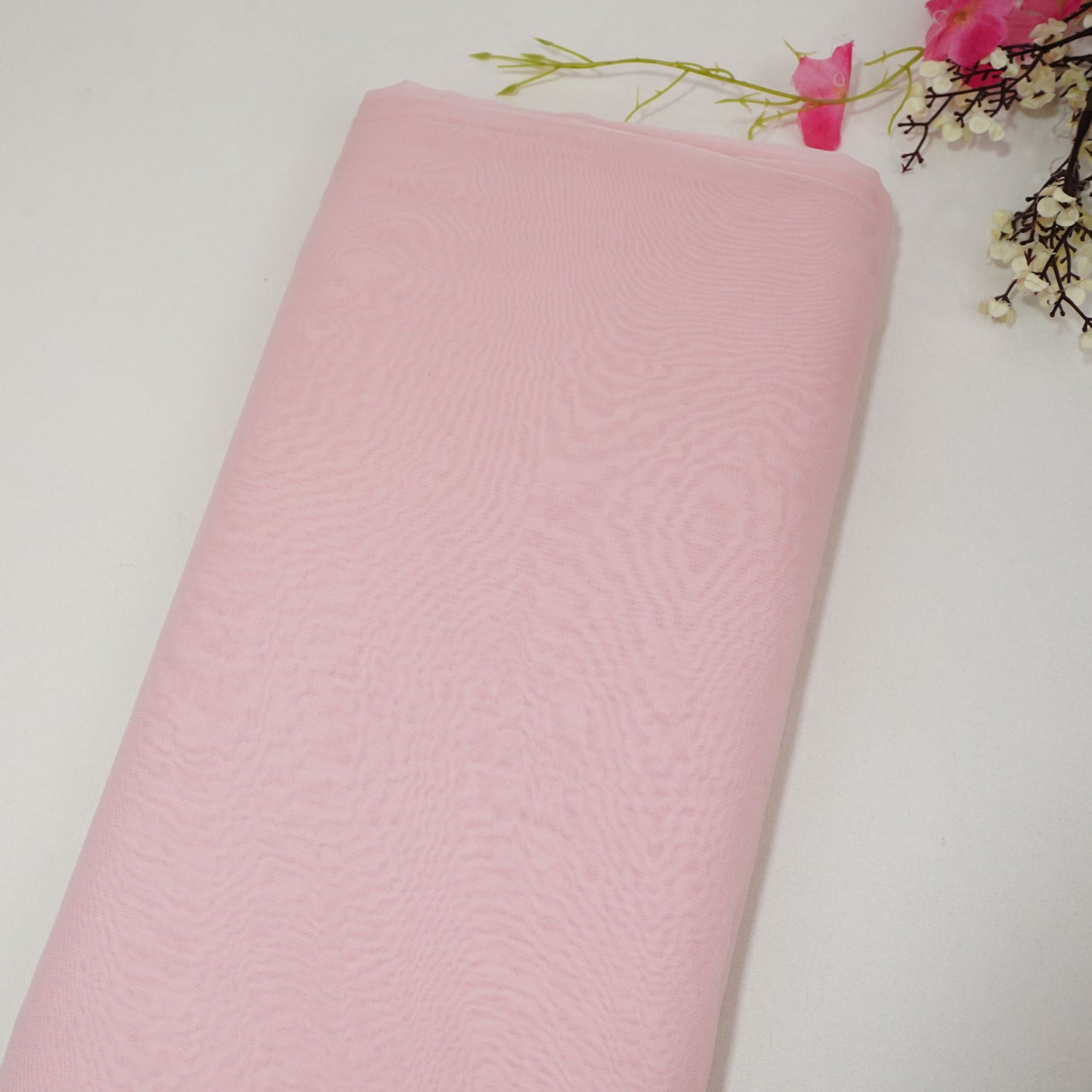 Blush Pink Solid Royal Georgette Fabric MKR-19