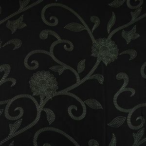 Black Floral Print Pure 70gm Chanderi Fabric SN-30522 - TradeUNO