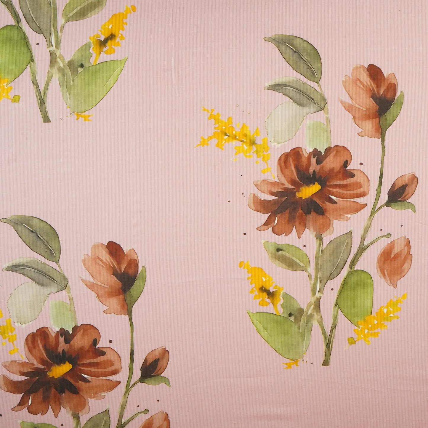 Baby Pink Floral Print Cotton Fabric MT-29385