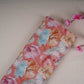 Salmon Pink Floral Print Cotton Linen Fabric RT-30906