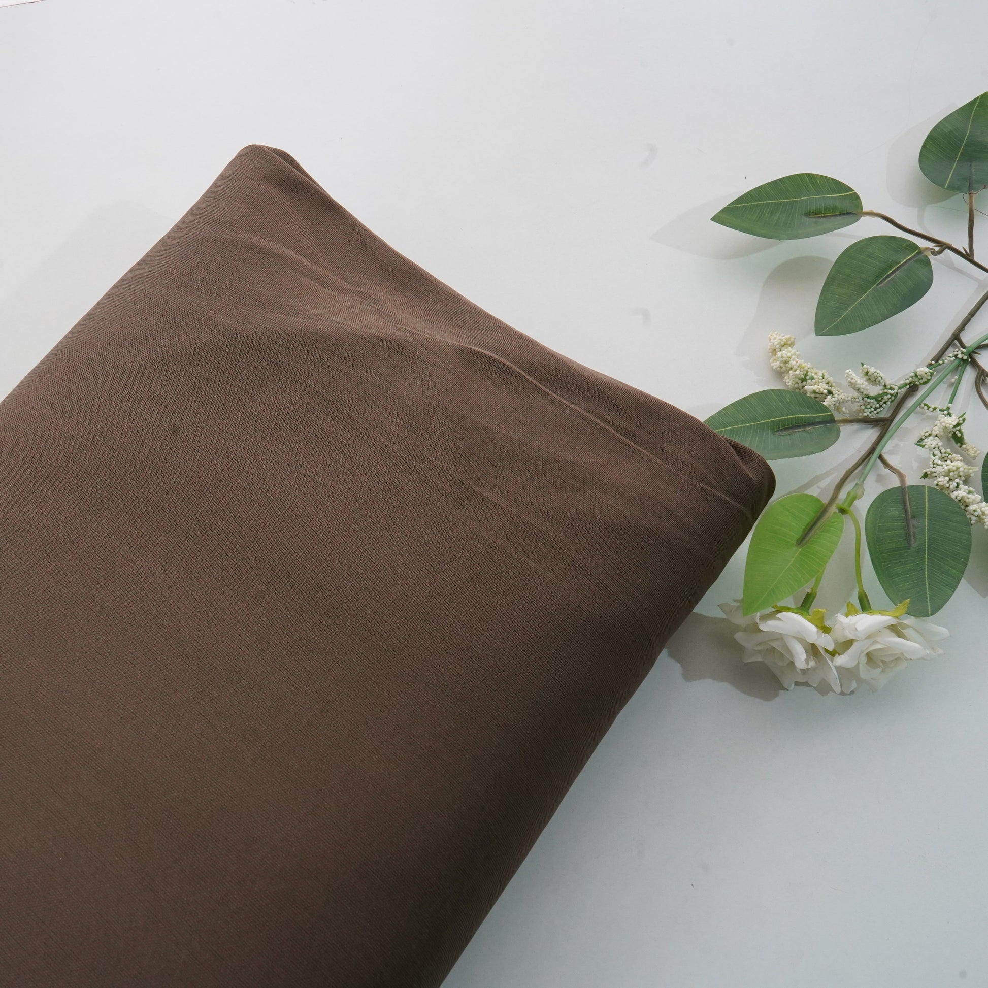 Chocolate Brown Solid Lycra Dyed Fabric 12984