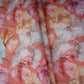 Salmon Pink Floral Print Cotton Linen Fabric RT-30906