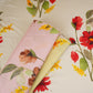 Baby Pink Floral Print Cotton Fabric MT-29385