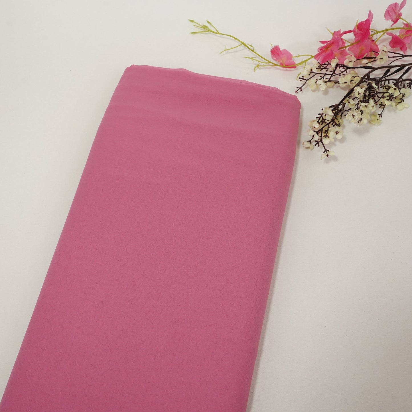 Pink Solid Royal Georgette Fabric MKR-08