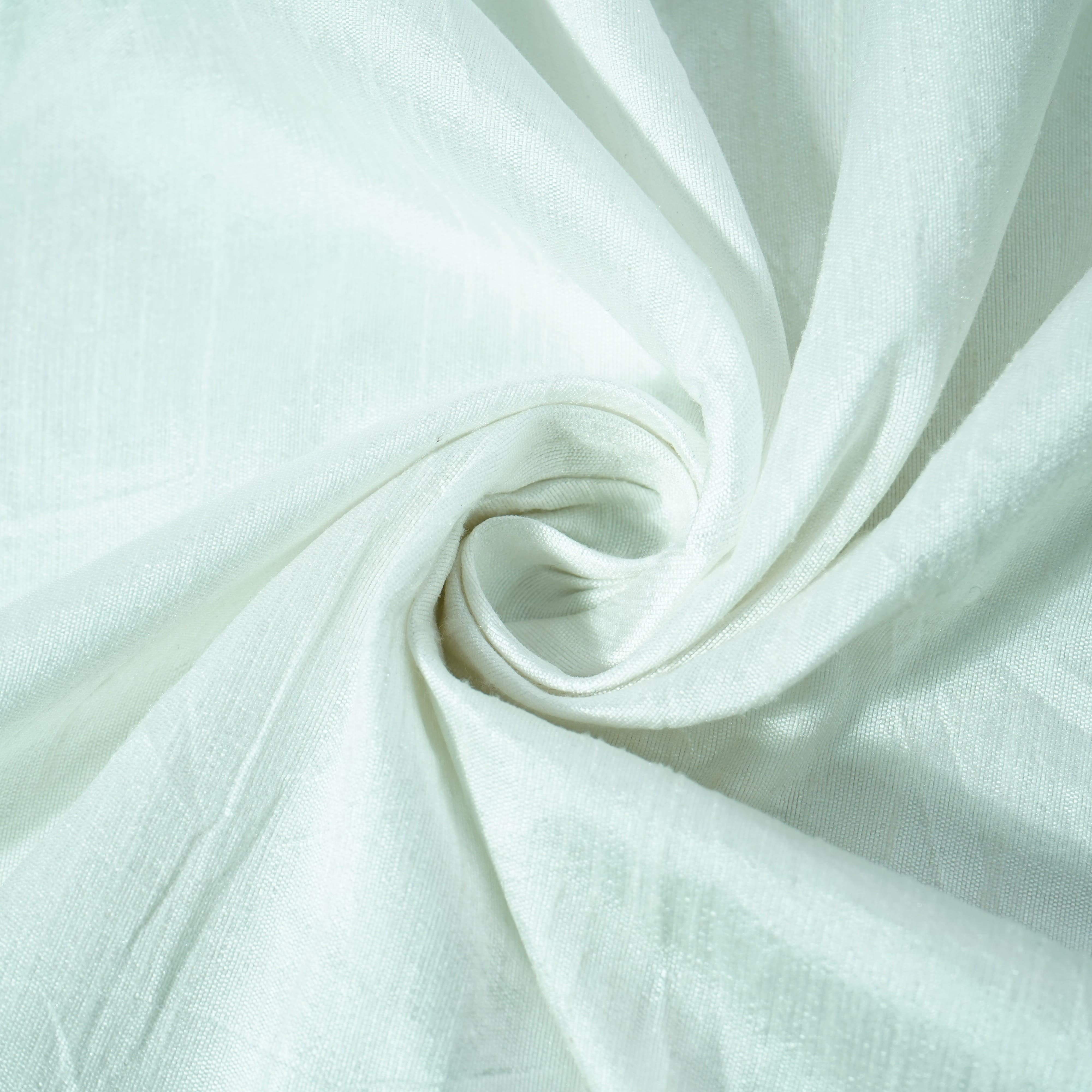 White Solid Dupian Silk Dyeable Fabric 19995