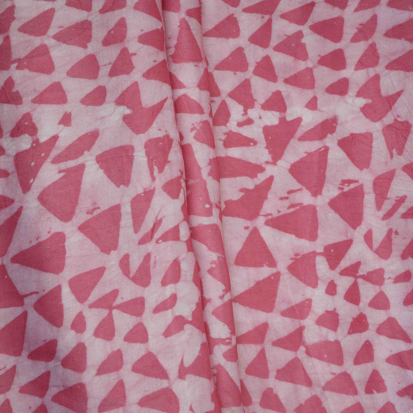 Pink Abstract Batik Print Modal Satin Fabric EEG-32483