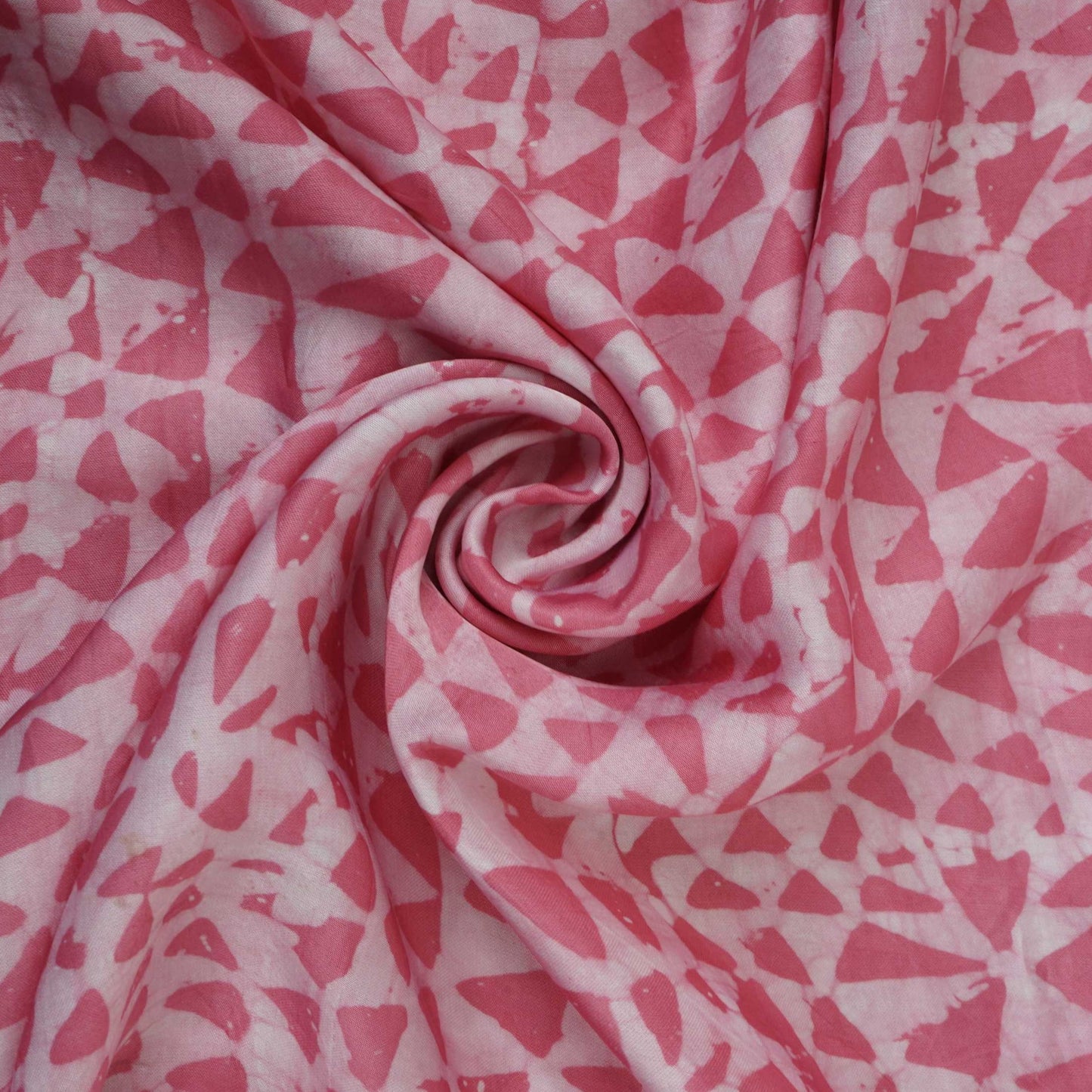 Pink Abstract Batik Print Modal Satin Fabric EEG-32483