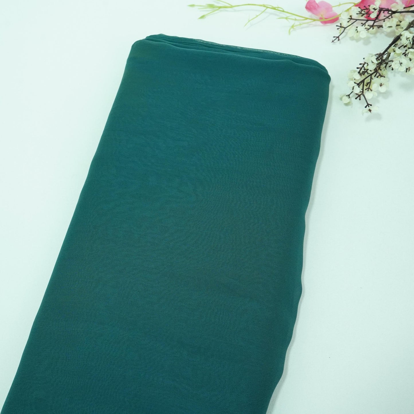 Dusty Green Solid Royal Georgette Fabric MKR-16