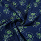 Blue Floral Print Pure 70gm Chanderi Fabric SN-30540